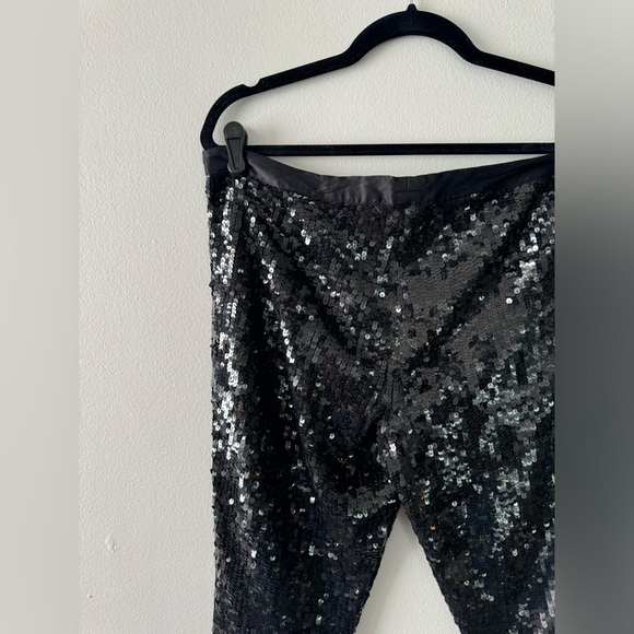 Gryphon Black Sequin Pants Drawstring w/ Pockets Women's XS - Picture 9 of 12